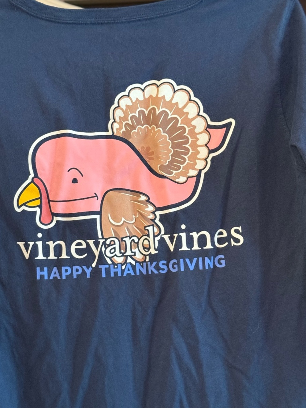 Vineyard Vines Small S Thanksgiving long sleeve t shirt tee  - Picture 3 of 4